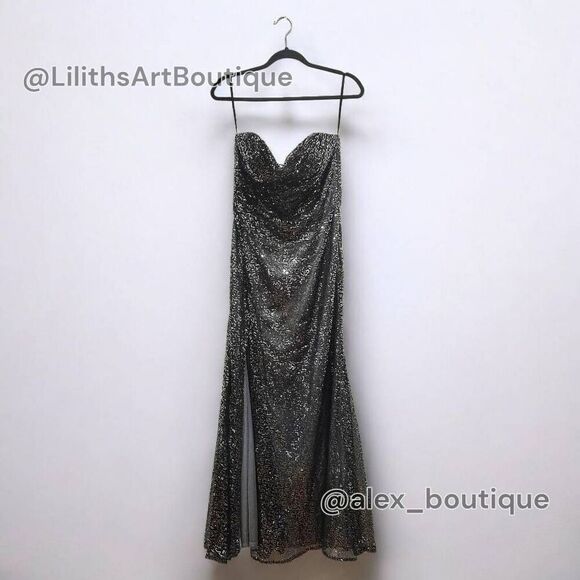 Juliet Strapless Sequin Bodycon Maxi Dress(C046)-Size L for Women - Picture 5 of 11